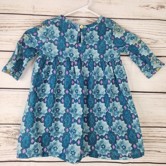 Genuine Kids Long Sleeve Dress With Gold Embroidery Size 4T Fall Casual - Picture 3 of 9